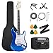 Tostar Electric Guitar Full Size Kit Stratocaster for Beginners 6 String with Amp HSS Pickup with Gig Bag,Capo,Tremolo,Tuner, Strap, Picks Blue Electric Guitars Set 39