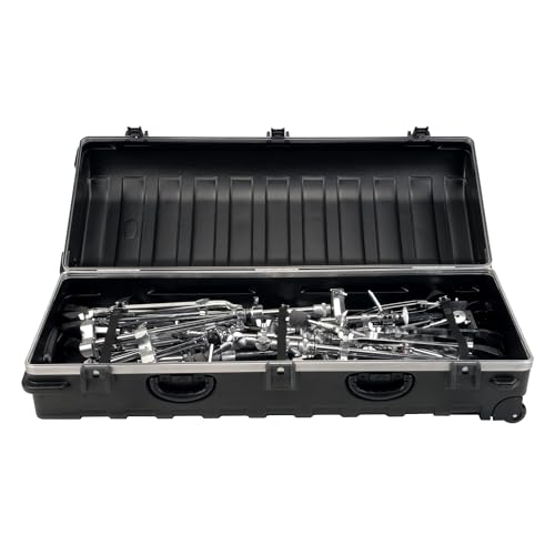 Image of SKB ATA Large Stand Case with Wheels TSA Latches, Durable Transport Solution for Equipment, 49.5x20.25x13.5 inch, Over-Molded Handle, Secure Straps, Black