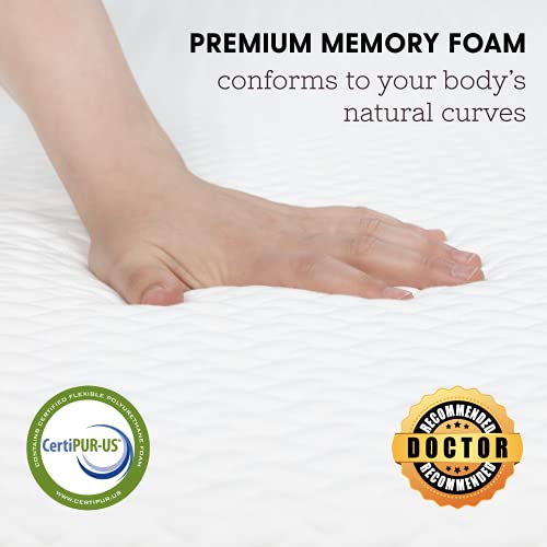 Milliard Bed Wedge Mattress Topper With Memory Foam Top, Incline Mattress Elevator Base, 7.5 Inch With Washable Cover (Queen) #TOP3