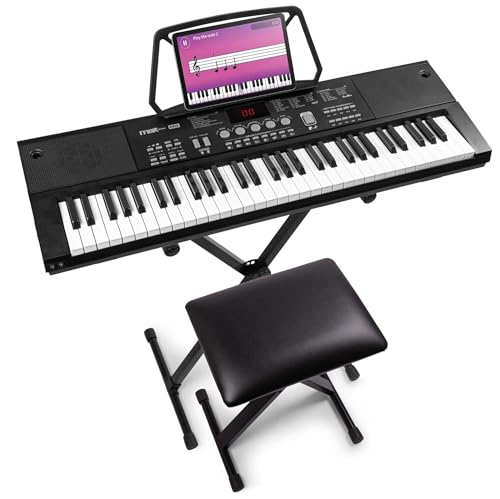 MAX KB15 61-Key Electric Keyboard with Stand & Stool