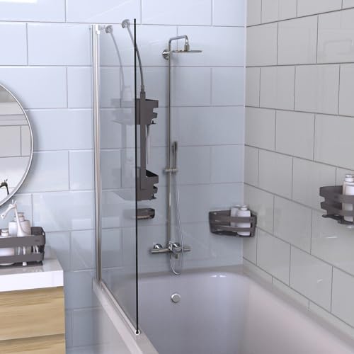 Estante de ventosa esquinero gris Bath n Store para un baño ordenado y moderno 3
