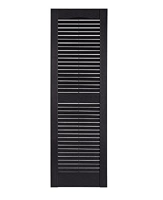 Perfect Shutters Premier Louver Exterior Decorative Shutter, 15" x 71", Black