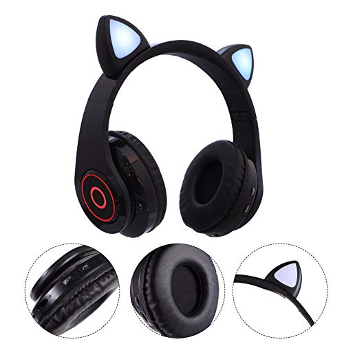 Lurrose Recarregável Fio Gaming Headset AUX IN Dobrável Sobre A Orelha Fone De Ouvido Fone de Ouvido