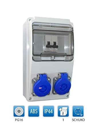 Building Power Distributor / Wall Distributor 2 x Schuko 230 V / 16 A Wired + Legrand LS