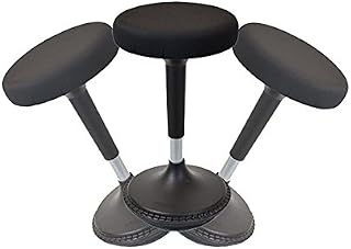 Wobble Stool Standing Desk Chair Ergonomic Tall Adjustable Height sit Stand-up Office Balance Drafting bar swiveling Leaning Perch Perching high swivels 360 Computer Adults Kids Active Sitting Black
