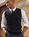 PJ PAUL JONES Sweater Vests for Men Fashion Casual Lightweight Sweater Vests Sleeveless Tops Black, S