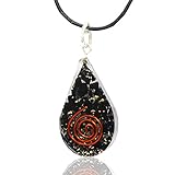 Orgone Pendant – Energy Generator Natural Stone Black Tourmaline Orgonite Crystal Pendant Necklace for - Emf Protection Vivid Dream Procrastination Chakra Healing Emotional Wound Meditation Yoga