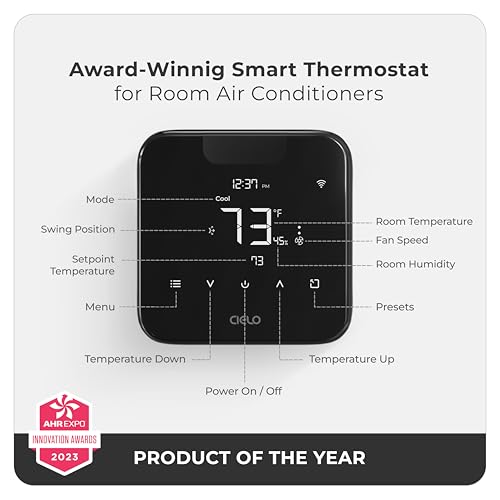 Image of Breez Max Smart WiFi Thermostat for Mini-Split, Window, Portable AC (Black)