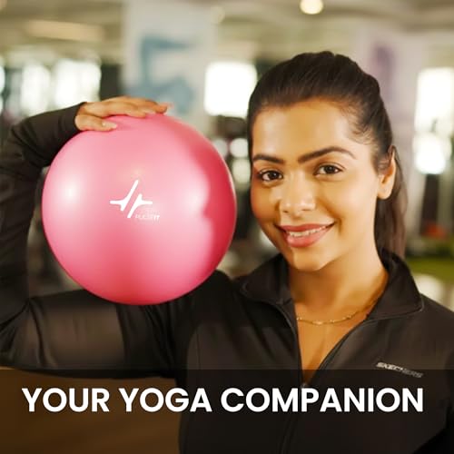 Image of PulseITOrbit Yoga Ball 25cm for Exercise, Balance & Core Strength | Anti-Burst Mini Pilates Ball for Home Workout, Yoga, Stability Training & Physical Therapy | Inflatable Soft Gym Ball (Pink)