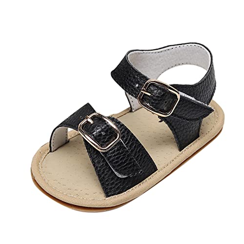 EnJoCho Boys Sneakers Infant Boys Girls Open Toe Solid Tassels Shoes First Walkers Shoes Summer Toddler Flat Sandals (Black-c#whbf, 6-12 Months)