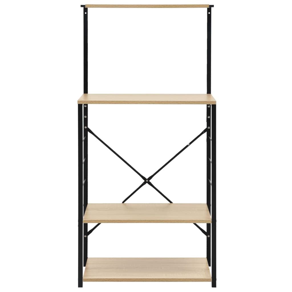 Mikrowellenregal Schwarz Eiche 60x39,6x123 cm Holzwerkstoff,Heim & Garten,Küche & Esszimmer,Küchenhelfer & -utensilien,Küchenorganizer,Küchenutensilienhalter & -ablagen,Schwarz,11 kg-288239