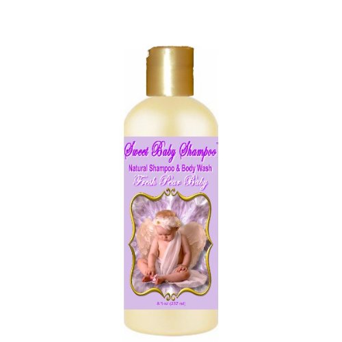 Sweet Baby Shampoo, 8 oz., Sulfate Free, No Parabens, Phthalates, Dyes, Endocrine Disruptors, SLS Free, Vegan, Natural (Fresh Pear Baby)