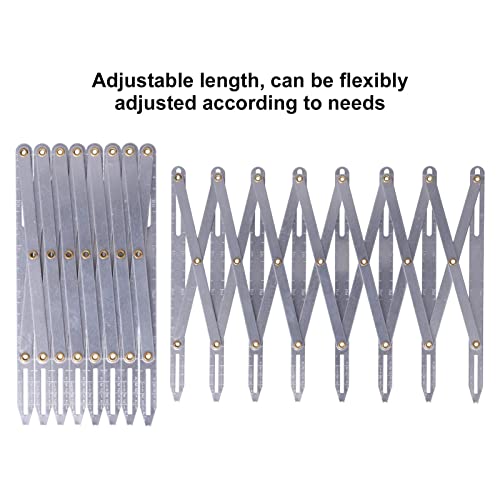 Kodrily Aluminum Expanding Sewing Gauge, Adjustable Button Guide Measure, Quilting Marking Equal Space Divider Tool, Multifunctional Button Guide Spacing Device for Craft, Pleat, Button - Thumbnail 4