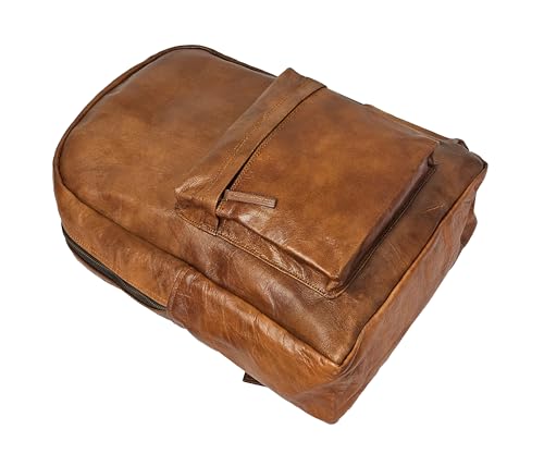 Leather backpack Jaald 45 cm en cuir véritable de style rucksack chic - 3