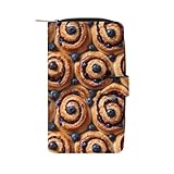 Blueberry Cinnamon Rolls Fashion Wallet Credit Card Holders Large Wristlet Handheld Coin Pockets
