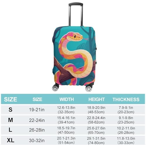 Snake in The Tree Elastic Luggage Cover Suitcase Protector for 19-32 Inch Suitcases | Universal Stretchable Travel Bag Cover | Anti-Scratch, Washable with Zipper Closure M2