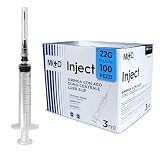 Siringhe con Ago e Tappo 3ml – 100 Pezzi Graduate Trasparenti | per Dosaggio Preciso di Li...