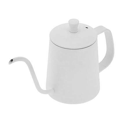 Coffee Kettle, Elegant and Beautiful. Comfortable and Safe Stainless Steel Kettle 6 Mm Standard Water Outlet with 350ml for Family for Office for Home(White)