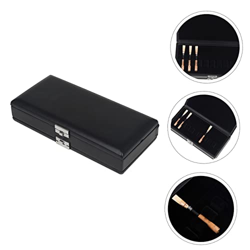 Whamvox Box Oboe Reed Case Tote Bag Accessories Black Organizer Bins Black Container Oboe Case Sax Case Saxophone Case 2 Layers Oboe Container Reed Container Oboe Reed Leather Case Stick #TOP5
