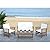 SAFAVIEH Outdoor Collection Rocklin Natural/ Beige 4-Piece Conversation Patio Set with Cushions