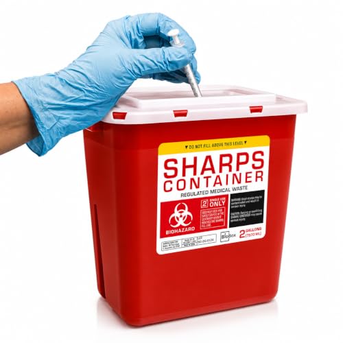 Sharps Container - Large Sharps Containers for Home Use, Needle Disposal