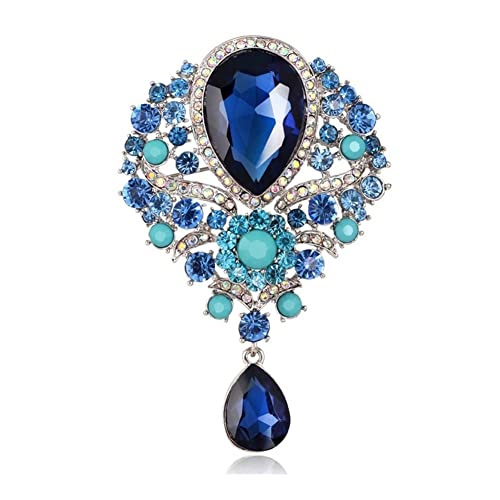 Broche de mariage forme goutte d'eau en cristal scintillant