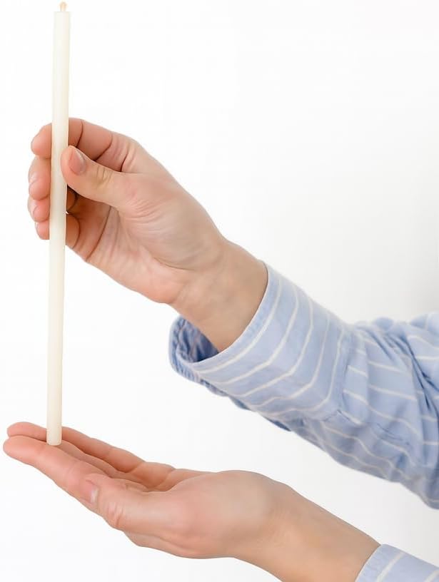 Church Beeswax Candles - 100 pcs. I high Quality Ritual Candles L-10.43 in, Ø-0.28 in I 120 min Burning time and of White Color I of Thin drip- and smokeless Candles