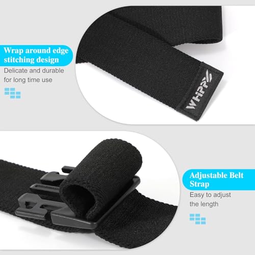 WHIPPY Mens Elastic Stretch Belt Unisex Adventure Web Belt for Women Men with Non-Metal Buckle Adjustable Belts, Black, 43 Inches
