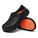 JSWEI Nonslip Water Proof Work Shoes Mens Clogs Chef Shoes for Men Comfortable Shoes for Gardener Men Indoor and Outdoor for Kitchen Size 9/Black