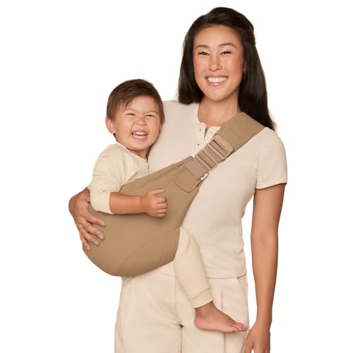 Mochila portabebés Ergobaby Upsie Sling, mochila ergonómica para bebés y niños pequeños a partir de 6 meses (7,7 20,4 kg), cambio espontáneo entre caminar y ser llevado en brazos, Camel