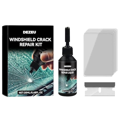 Windshield Crack Repair Kit,2025 Latest Upgraded Glass Crack Repair Kit,5MinQuick-Glass Repair Liquid,Long-Lasting for Windshields, Windows, Mirrors,All Crack Types Windshield Repair Kit (Black).
