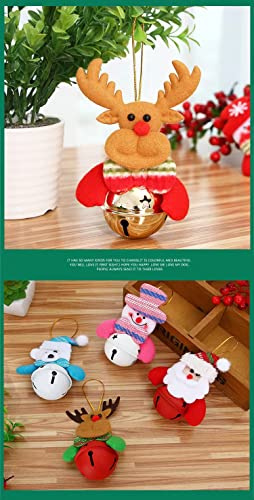 Christmas Tree Jingle Bells Ornaments, Christmas Ornaments Decorations, Christmas Tree Hanging Ornaments For Xmas Door Home Party Supplies, Santa, Snowman, Reindeer, Bear(Christmas Jingle Bells-002) #TOP3