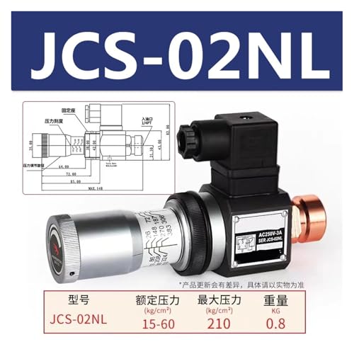 Relais de pression JCS-02NL pour stopper les surcharges hydrauliques