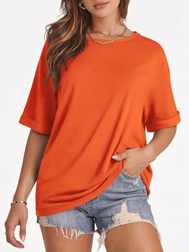 Image of ATHMILE Womens Oversized T Shirts Summer Tops Spring Casual Loose Fit Workout Short Sleeve 2026 Beach Vacation