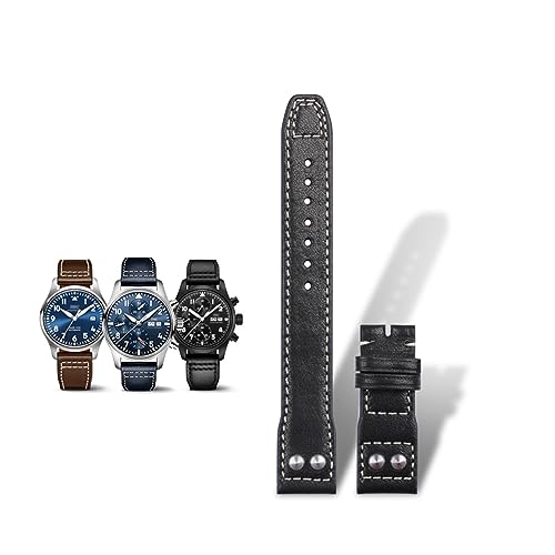 Bracelet montre cuir de veau doux 20mm élégance style pilote IWC