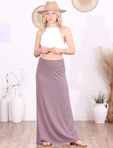 Image of Popana Long Maxi Skirt for Women, Flowy Long Skirts for Women | High Waisted Soft Trendy Rayon, Sundress Convertible Skirt, Long Length Bodycon Maxi Skirt, Petite and Plus Size