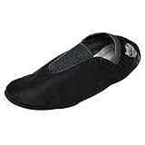 Atmungsaktives Leder Lappade Gummipads schwarz Gymnastikschuhe, Ballettschuhe, Schläppchen, Turnschläppchen, Tanzschuhe Art. 220G Gr. 38
