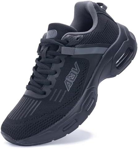 ZF ZEFUHER Women's Walking Shoes with Arch Support Orthotic Sneakers for Plantar Fasciitis Tennis Running Shoes BlackGrey US 9