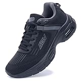 ZF ZEFUHER Women's Walking Shoes with Arch Support Orthotic Sneakers for Plantar Fasciitis Tennis Running Shoes BlackGrey US 8.5
