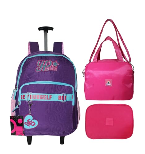 Kit Mochila Juvenil Yepp Girls Nova Rodinhas Escolar