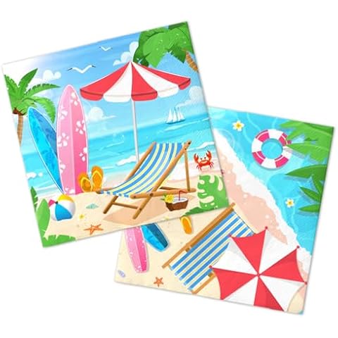 CMUSKO 40Pcs Summer Beach Napkins Set Cover