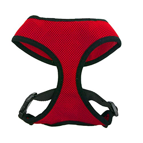 Image of Four Paws Walk-About Comfort Control No-Pull Harness for Dogs, Adjustable Soft Padded Breathable Air Mesh Dog Vest for Walking, Red, Large
