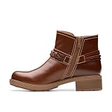 Clarks Premium Hearth Kaylie - Botas de moda para mujer, cuero bronceado, talla 5 UK, marrón (Tan Leather), 38 EU