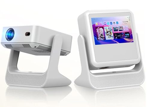Image of DEBONAIR Touch Play Full HD 1080p Smart Projector | World's First Touchscreen with Auto (Focus+Screen Fit+Obstacle Avoidance) | Official Android | 18000 Lumens | HDMI USB| 10W Speaker Dual WiFi BT5.0
