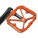 FOOKER Mountain Bike Pedals Non-Slip Bike Pedals Platform Bicycle Flat Alloy Pedals 9/16 Needle Roll