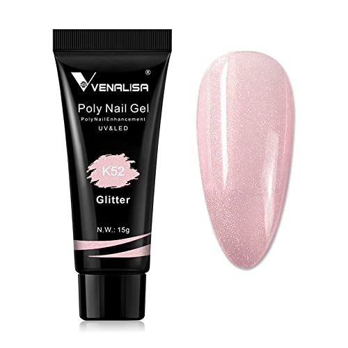 Venalisa Poly Builder Gel - Poly Nail Gel, 15g Acrylic Polish Extension, Transparent Camouflage, Manicure and Pedicure Art (Poly-15g-K52)-image-24