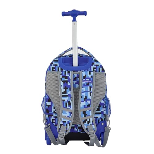 Image of Travelers Club 4 Piece Rolling Backpack Set With Accessories,Blue Pixel