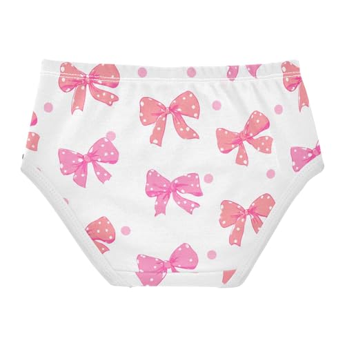 Pink Bows White (2) Girls' Underwear Cotton Girls Briefs Soft Toddler Underwear 2T2