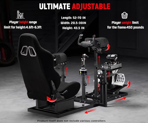 Dardoo Flight Simulator Cockpit Multifunctional with Seat for PC - Image 5