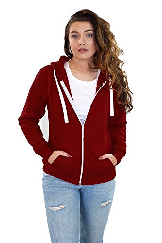 S A Fashions - Sudadera con capucha - Capucha - Manga larga - para mujer Beige .Vino 40
